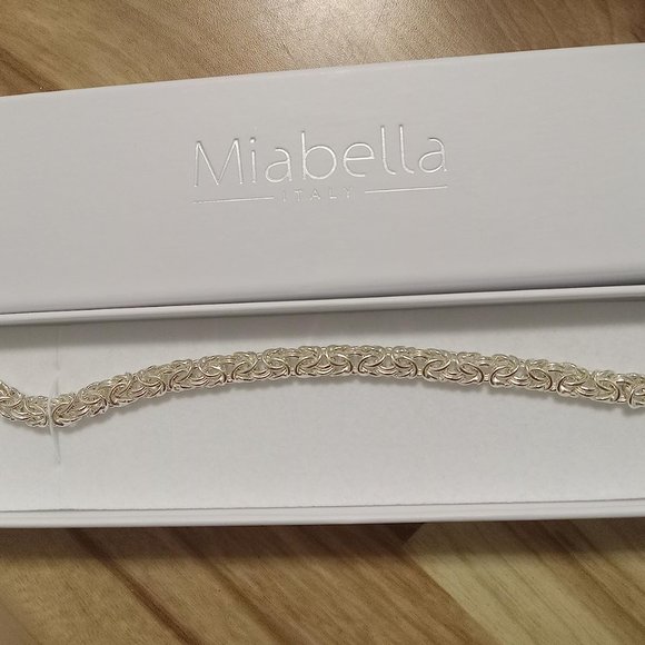 Neiman Marcus Miabella Italian 925 Sterling Silver Byzantine Bracelet - Picture 4 of 7